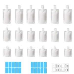 18 PCS Travel Pouches for Toiletries TSA Approved Travel Fluid Makeup Packing Bag Travel Containers for Toiletries Leak Proof Travel Size Toiletries Refillable Cosmetic Containers