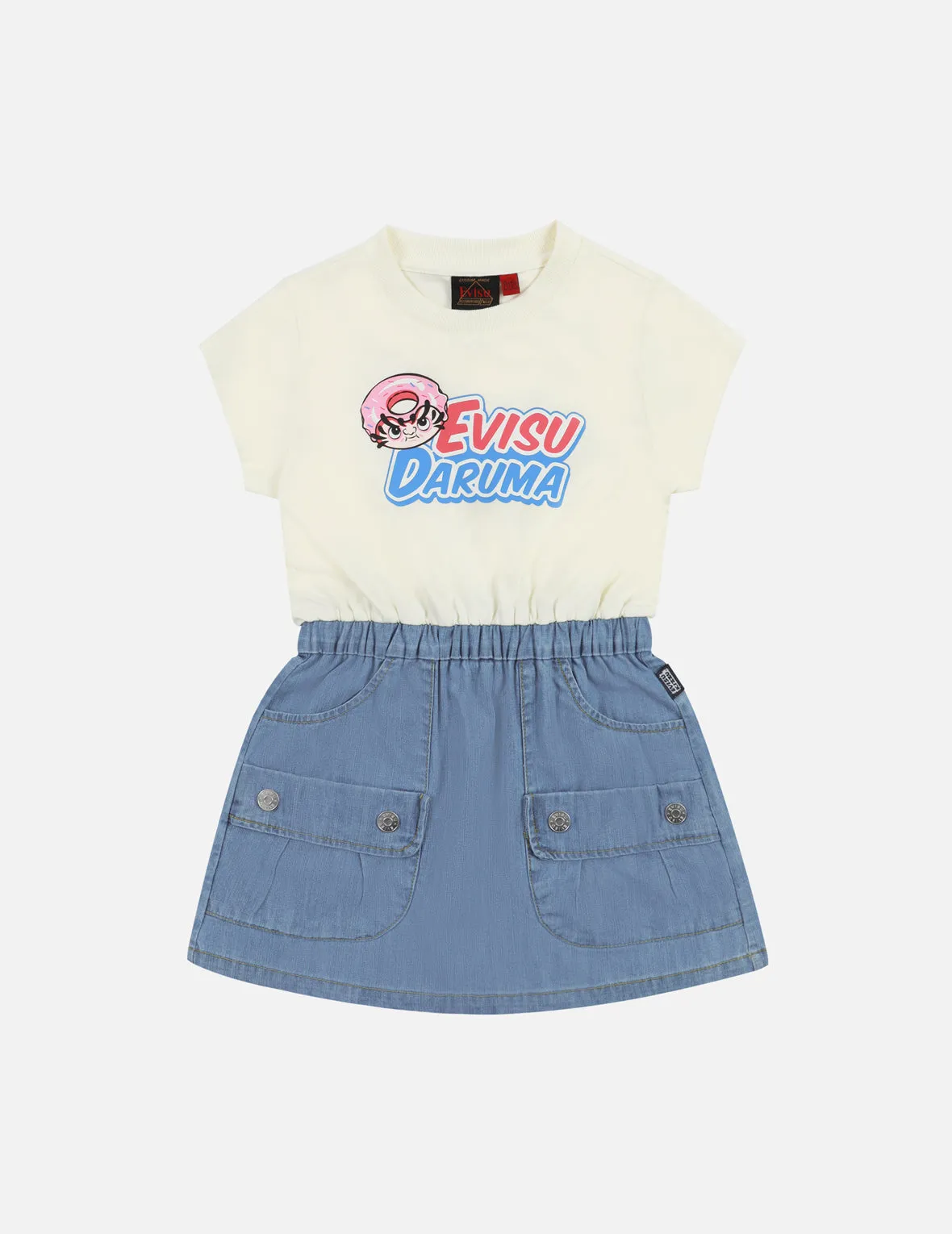2-in-1 Multi-Pocket and Print Regular Fit Denim Dress