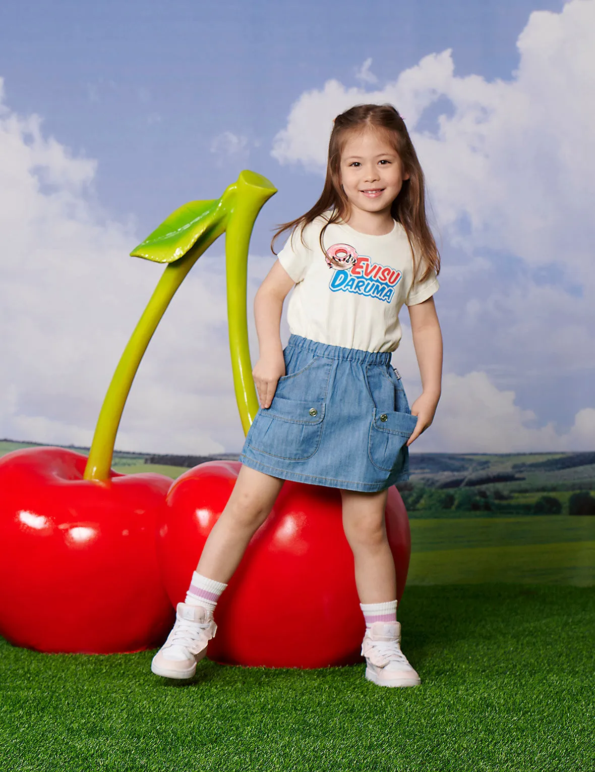 2-in-1 Multi-Pocket and Print Regular Fit Denim Dress