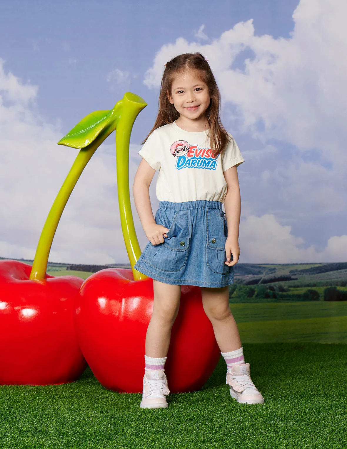 2-in-1 Multi-Pocket and Print Regular Fit Denim Dress