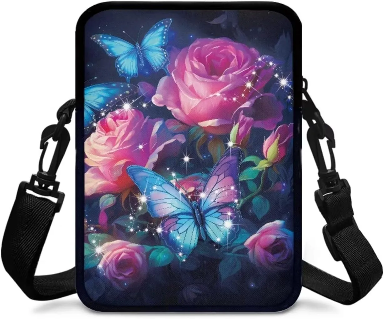 2 Layer Polyester Crossbody Chest Bag Satchel Sling Bags Waist Pouches for Women Girls