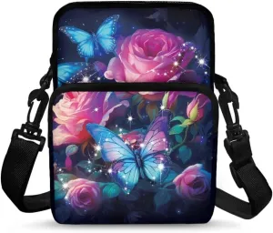 2 Layer Polyester Crossbody Chest Bag Satchel Sling Bags Waist Pouches for Women Girls