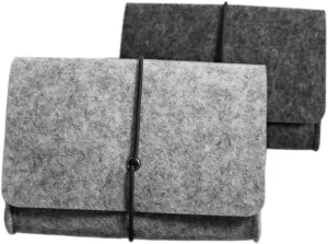 2 Pack Felt Pouches Phone Pouch Travel Organizer Bag Small Storage Case for Electronics Accessories
