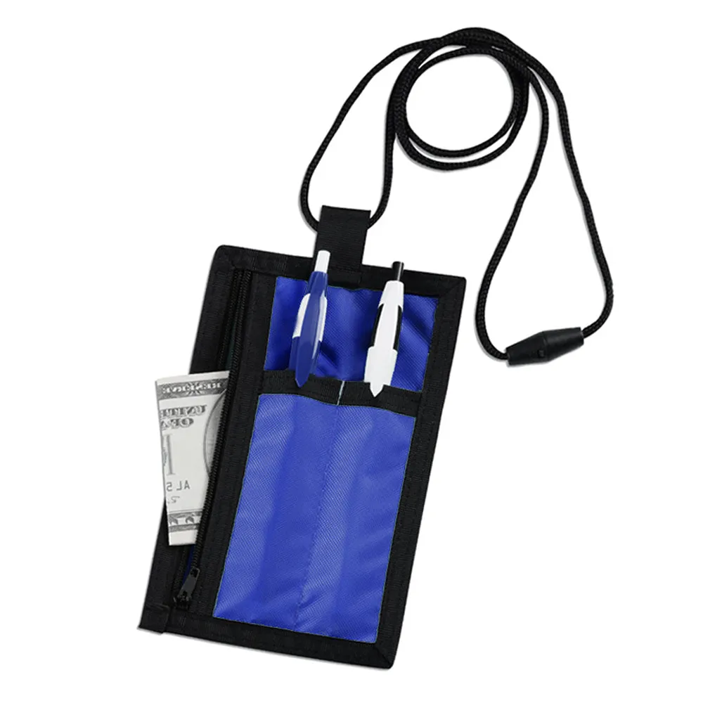 2 Pack Travel Pouch ID Badge Holder with Neck Lanyard Passport Cover Wallet Case