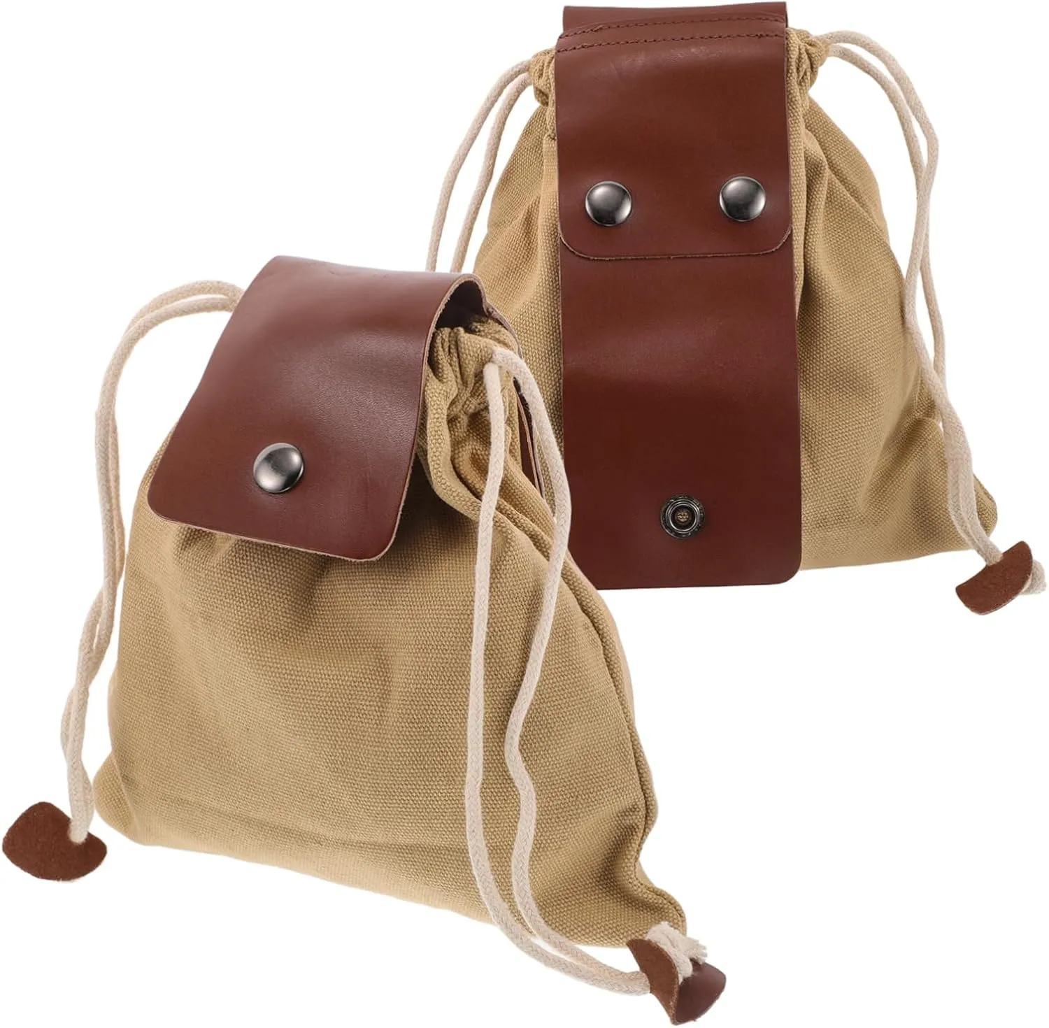 2PCS Outdoor Foraging Pouch Collapsible Canvas Storage Bag for Mushroom Picking Lightweight Folded Dump Pouch for Camping Hiking and Fruit Harvesting