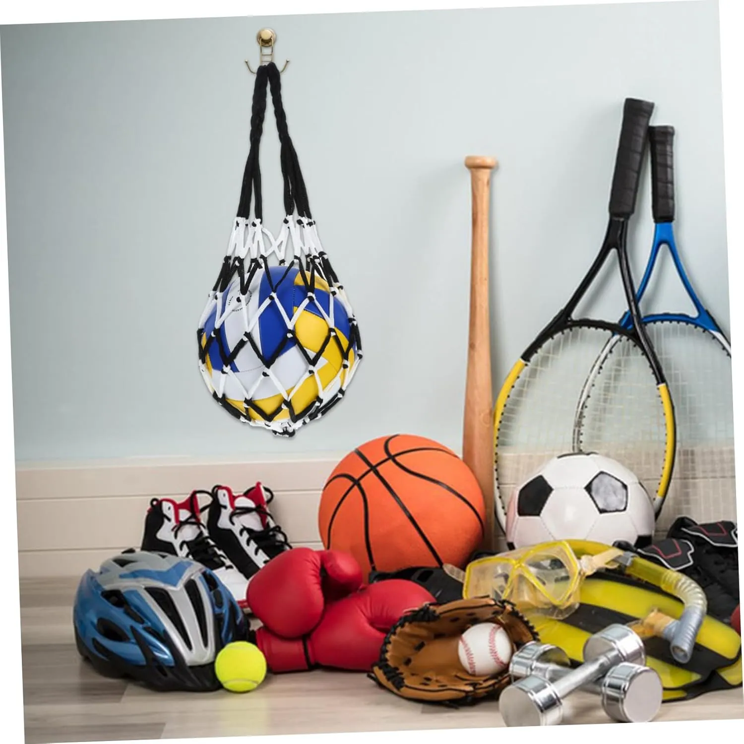 2pcs Portable Ball Net Bag Outdoor Basketball Bags Basketball Carrier Pouches Football Bags Football