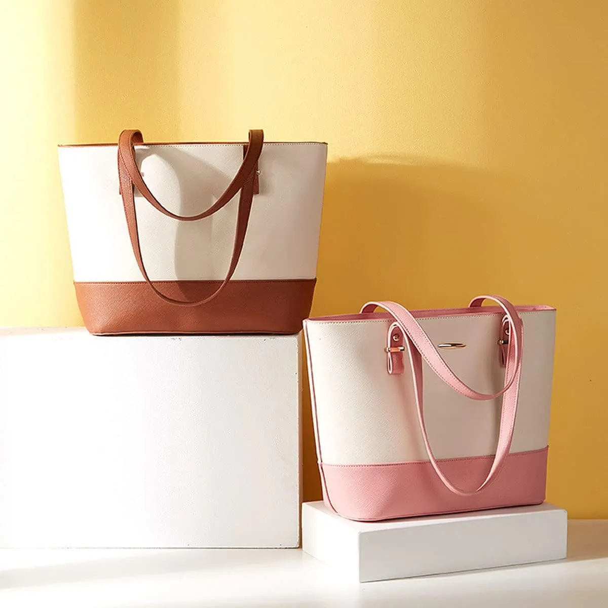 3Pcs Set Handbags and Purses for Women Patchwork Color Shoulder Bags Tassels Totes Top-Handle Satchel Hobo Bags