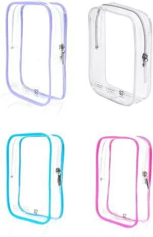 4 Pack TSA Approved Toiletry Bag, Clear Toiletries Bags Quart Size Travel Makeup Cosmetic Bag for Women Men, Carry on Airport Airline Compliant Bag