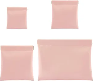 4 PCS Small Makeup Bag for Purse, Mini Portable Pocket Cosmetic Bag, Travel Pouches for Women, Lipstick Pouch for Purse, Mini Makeup Organizer for Coins Cards Jewelry(pink)