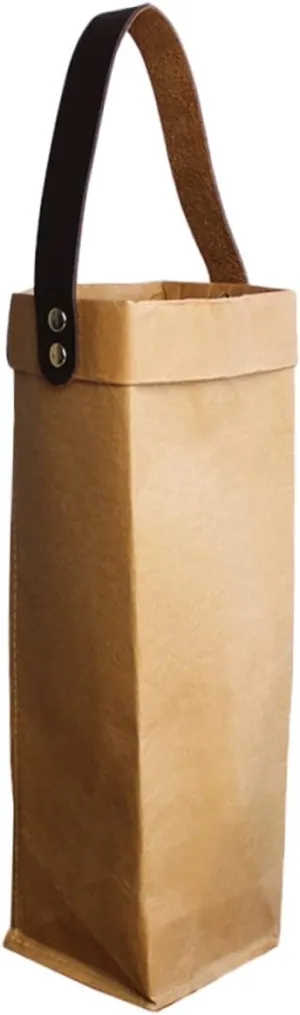 ABOOFAN Reusable Kraft Paper Wine Present Bag with Handle and Bottle Wrapping Bags for Wine and Spirits and Special Occasions
