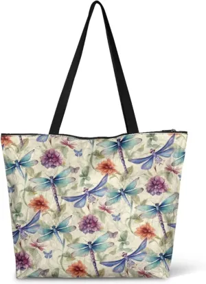 American Flag Eco-Friendly Paper Tote Bag, Ethnic Tribal Reusable Handbag Adorable Dog Animal Tote Bag for Women