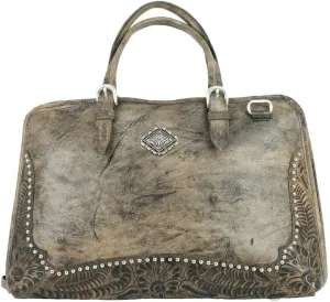American West Pendleton Pony Leather Zip Around Smart Briefcase (Charcoal Brown (4383363))