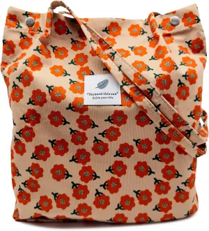 Aphoraeny Corduroy Tote Bag for Women Cute Totes Shoulder Bag with Inner Pocket for Work Beach Shopping Travel Grocery