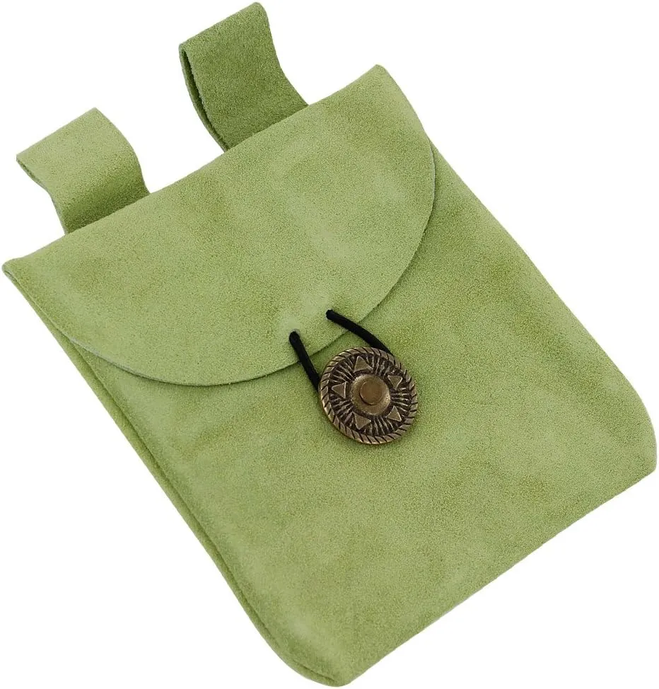 Armory Replicas Renaissance Vibes: Medieval Black & Brown Suede Pouches, Conscious Violet & Peaceful Blues Leather Lights