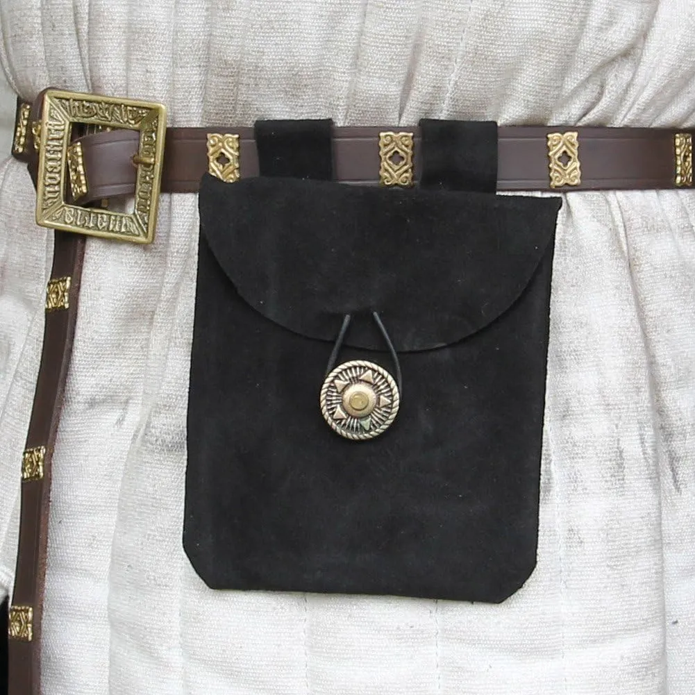 Armory Replicas Renaissance Vibes: Medieval Black & Brown Suede Pouches, Conscious Violet & Peaceful Blues Leather Lights