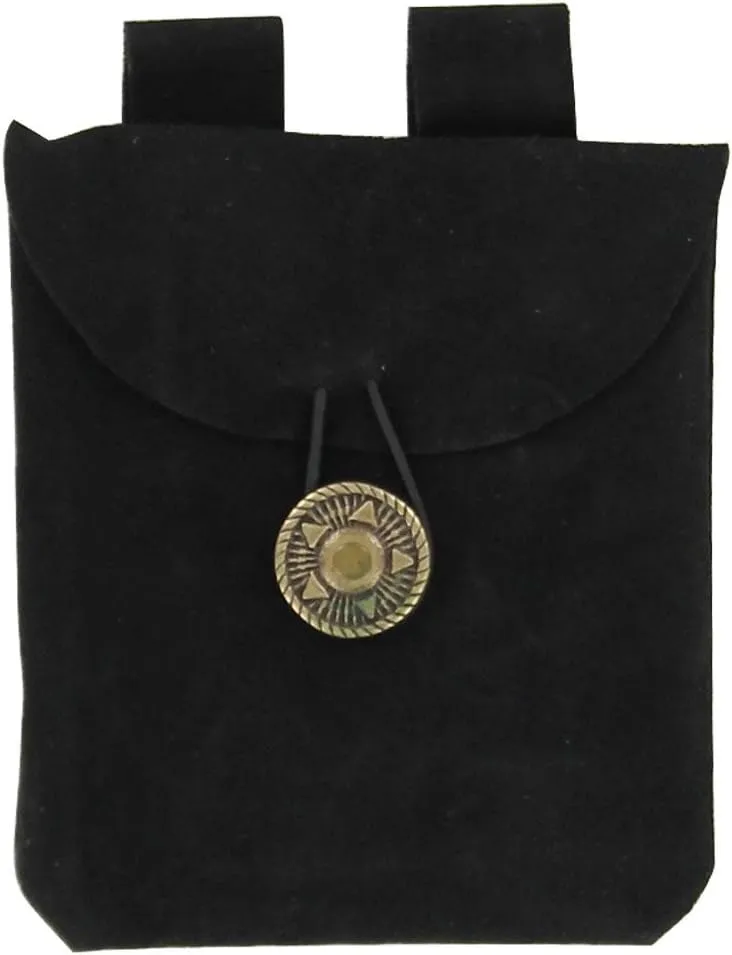 Armory Replicas Renaissance Vibes: Medieval Black & Brown Suede Pouches, Conscious Violet & Peaceful Blues Leather Lights