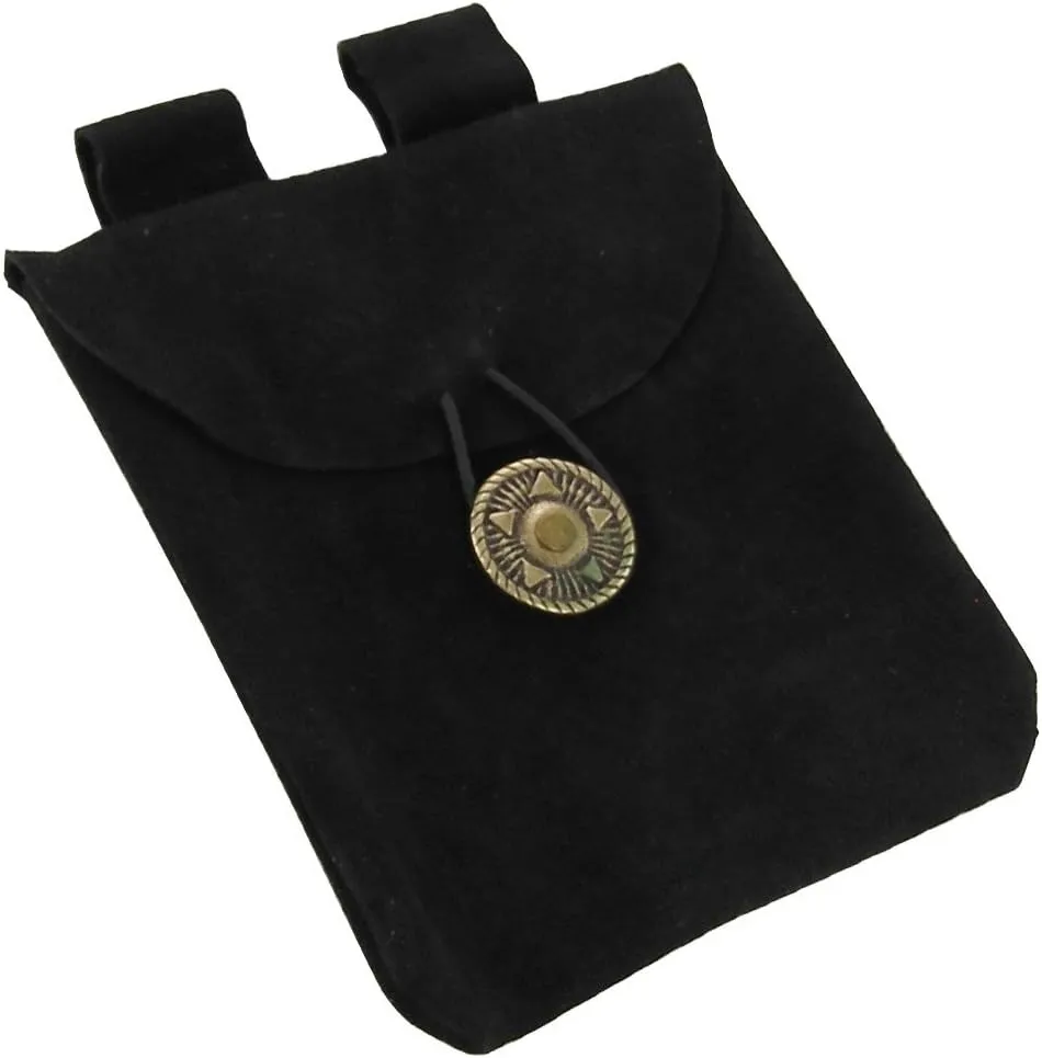 Armory Replicas Renaissance Vibes: Medieval Black & Brown Suede Pouches, Conscious Violet & Peaceful Blues Leather Lights