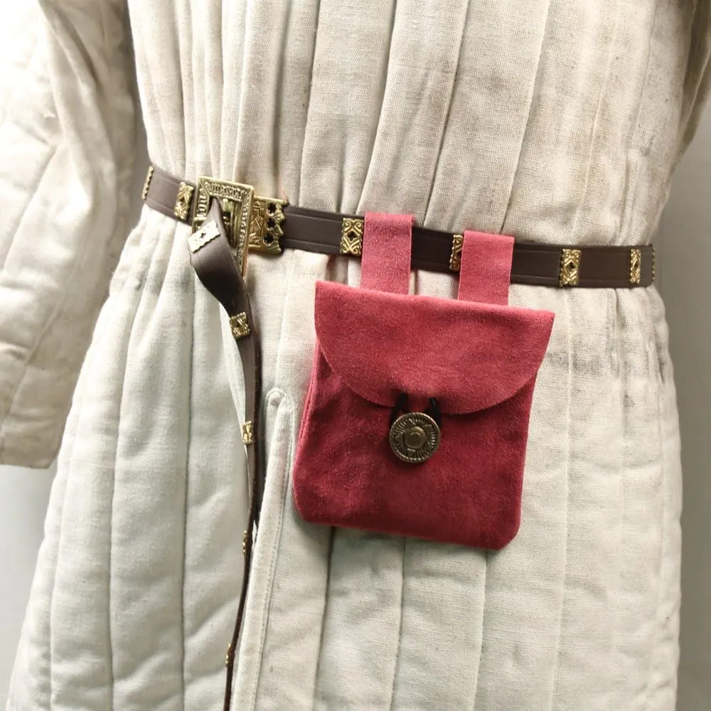 Armory Replicas Renaissance Vibes: Medieval Black & Brown Suede Pouches, Conscious Violet & Peaceful Blues Leather Lights