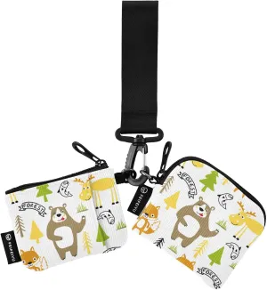 Around Wristlet Keychain Small Wallet Mini Coin Purse Dual Pouch Portable Detachable with Pocket for Women Men,pattern 10
