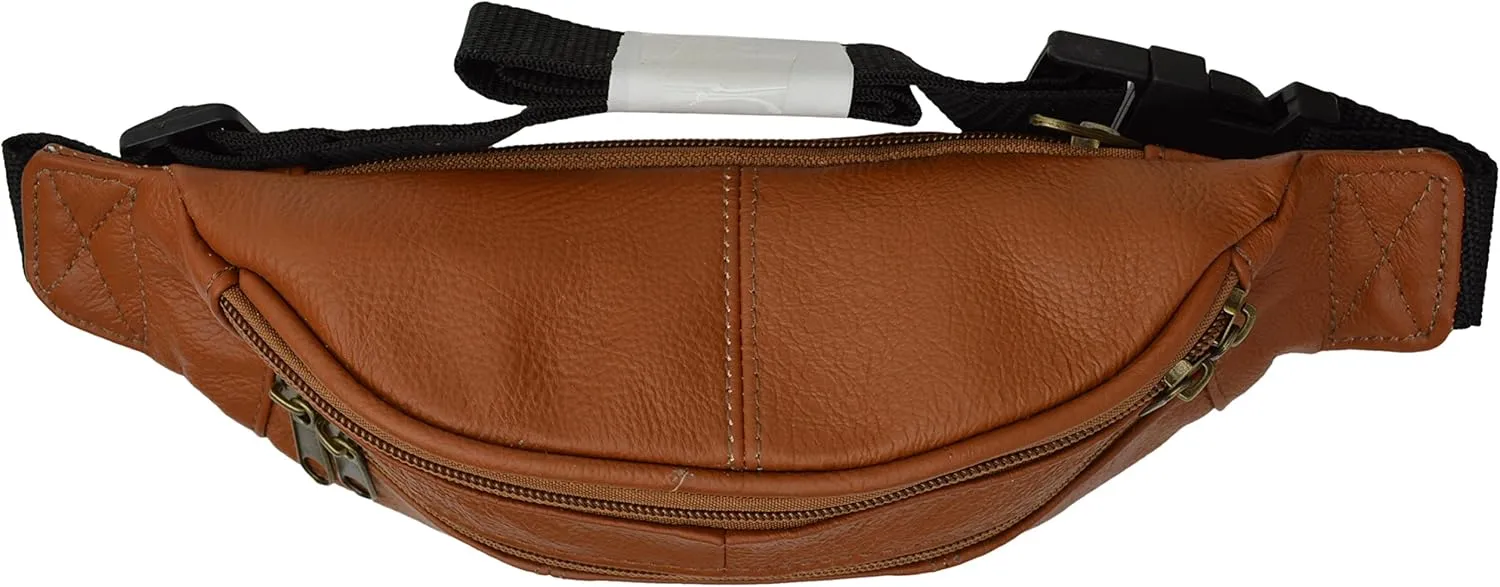 Assorted Leather Fanny Packs (#7310) (Tan)