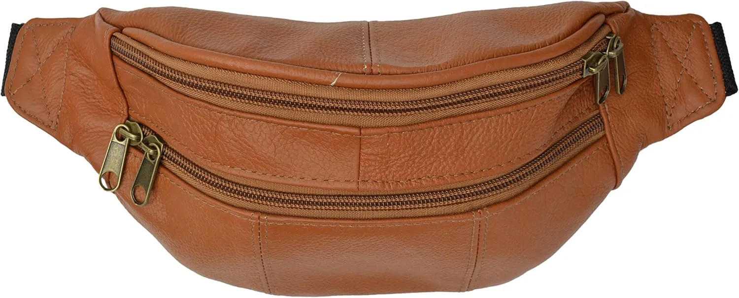 Assorted Leather Fanny Packs (#7310) (Tan)