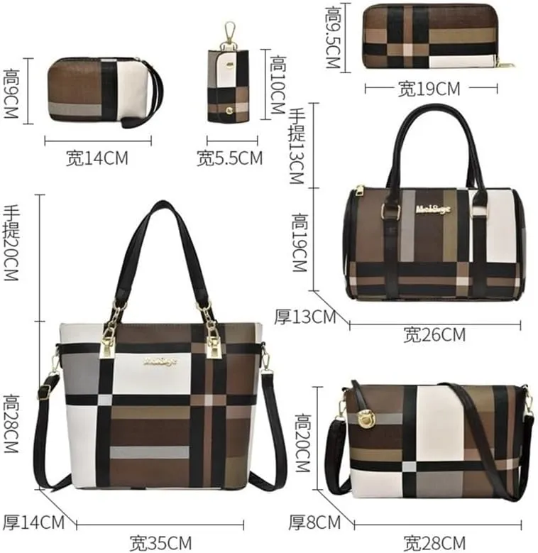 Bags for Women Women's Bags Fashionable One Shoulder Crossbody Bags Six Piece Set Mother and Child Bags Women's Bags(Blue)