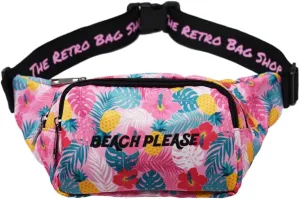 Beach Please Fanny Pack Fashion Waist Chest Bag Adjustable Belt Chest Shoulder Pack Casual Bag Bum Bags Hip Pouch for Women Men Running Hiking Fitness Cycling Beach Travel Concert Festival