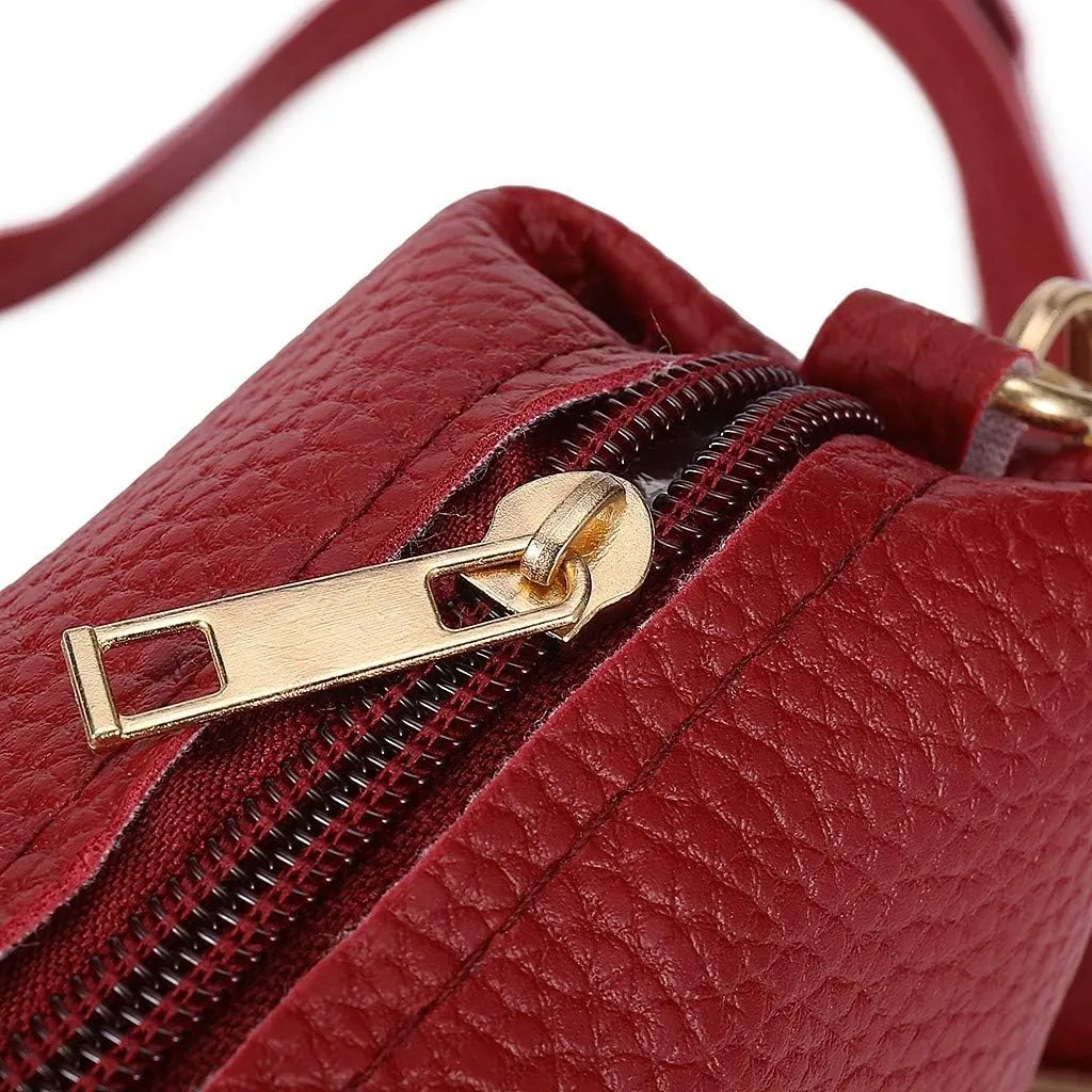 Beach Tote Bag 4 Packet Leather Solid Color Handbags Shoulder Bags Crossbody Hobo Bags Card Purse Work Travel Essential J