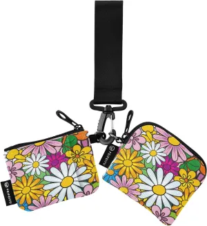 Beautiful Blossom Zip Around Wristlet Wallet for Women Portable Detachable Dual Pocket Keychain Wallet Wrist Wallet