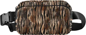 Boccsty Abstract Zebra Skin Belt Bag for Women Men Fanny Pack Small Waist Pouch Crossbody Bags for Outdoor Hiking Running Travel