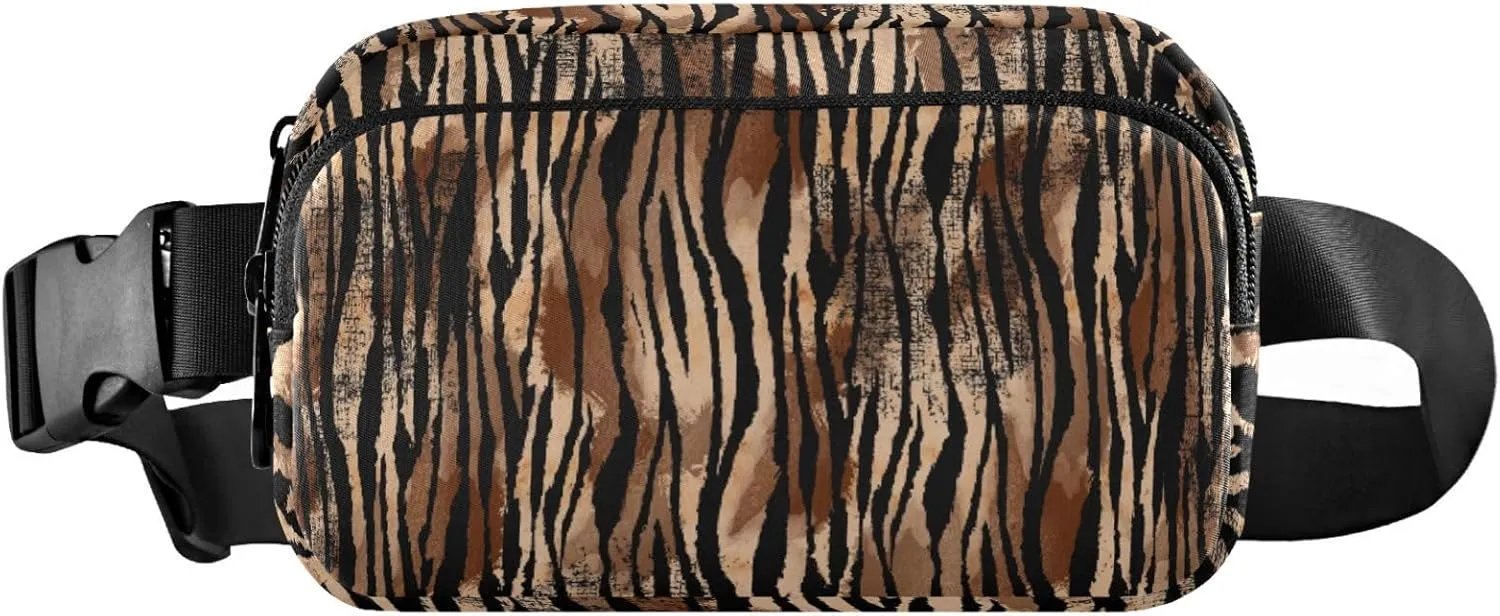Boccsty Abstract Zebra Skin Belt Bag for Women Men Fanny Pack Small Waist Pouch Crossbody Bags for Outdoor Hiking Running Travel