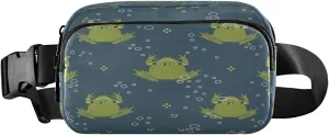 Boccsty Animal Green Frogs Belt Bag for Women Men Fanny Pack Small Waist Pouch Crossbody Bags for Outdoor Hiking Running Travel