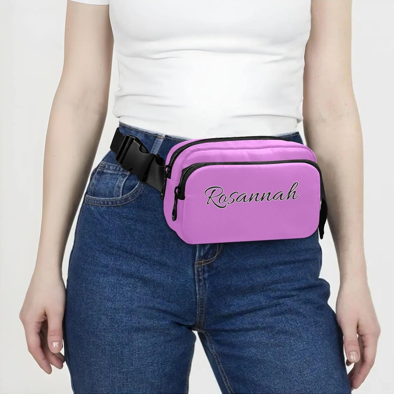 Boccsty Custom Violet Belt Bag for Women Men Fanny Pack Small Waist Pouch Crossbody Bags for Outdoor Hiking Running Travel