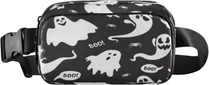 Boccsty Cute Ghost Boo Halloween Belt Bag for Women Men Fanny Pack Small Waist Pouch Crossbody Bags for Outdoor Hiking Running Travel