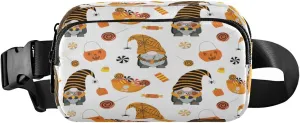 Boccsty Cute Halloween Gnomes Candies Belt Bag for Women Men Fanny Pack Small Waist Pouch Crossbody Bags for Outdoor Hiking Running Travel