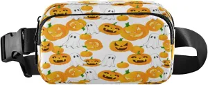 Boccsty Digital Halloween Pumpkin Orange Belt Bag for Women Men Fanny Pack Small Waist Pouch Crossbody Bags for Outdoor Hiking Running Travel
