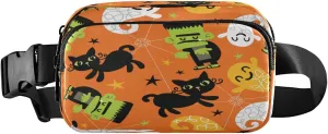 Boccsty Halloween Cat Belt Bag for Women Men Ghosts Star Fanny Pack Small Waist Pouch Crossbody Bags for Outdoor Hiking Running Travel