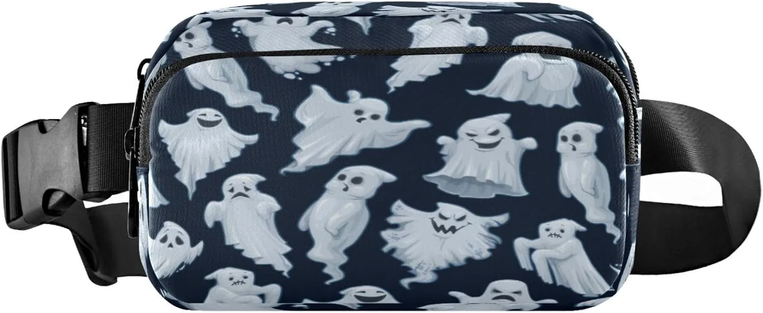 Boccsty Halloween Ghost Belt Bag for Women Men Cartoon Fanny Pack Small Waist Pouch Crossbody Bags for Outdoor Hiking Running Travel