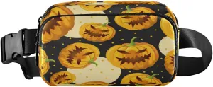 Boccsty Halloween Pumpkin Moon Belt Bag for Women Men Lantern Fanny Pack Small Waist Pouch Crossbody Bags for Outdoor Hiking Running Travel