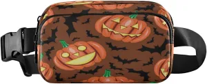 Boccsty Halloween Pumpkins Bats Belt Bag for Women Men Fanny Pack Small Waist Pouch Crossbody Bags for Outdoor Hiking Running Travel