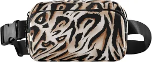 Boccsty Hand Drawing Leopard Belt Bag for Women Men Zebra Skin Fanny Pack Small Waist Pouch Crossbody Bags for Outdoor Hiking Running Travel