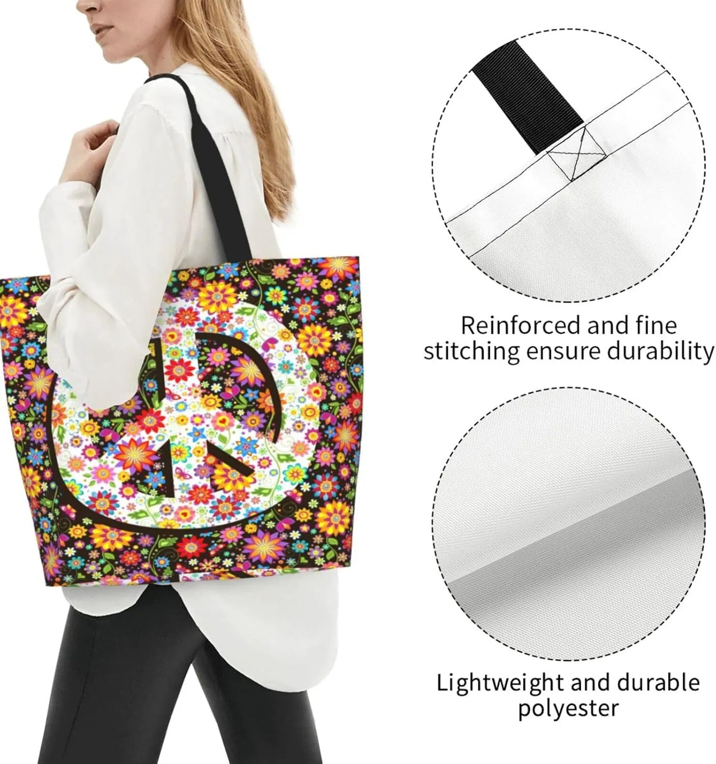 Bright Mushrooms Women's Tote Bag Large Capacity Single Shoulder Bags Handbag for Shopping Work