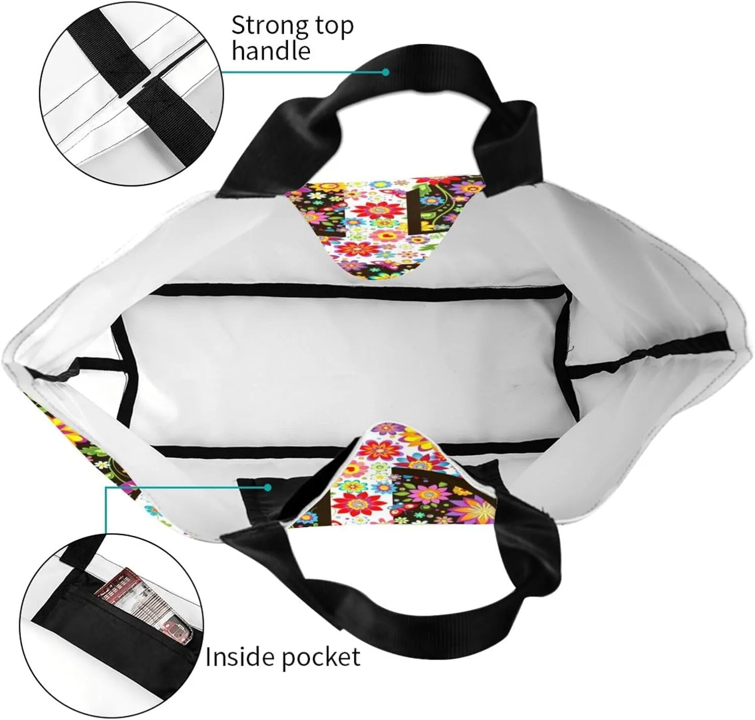 Bright Mushrooms Women's Tote Bag Large Capacity Single Shoulder Bags Handbag for Shopping Work