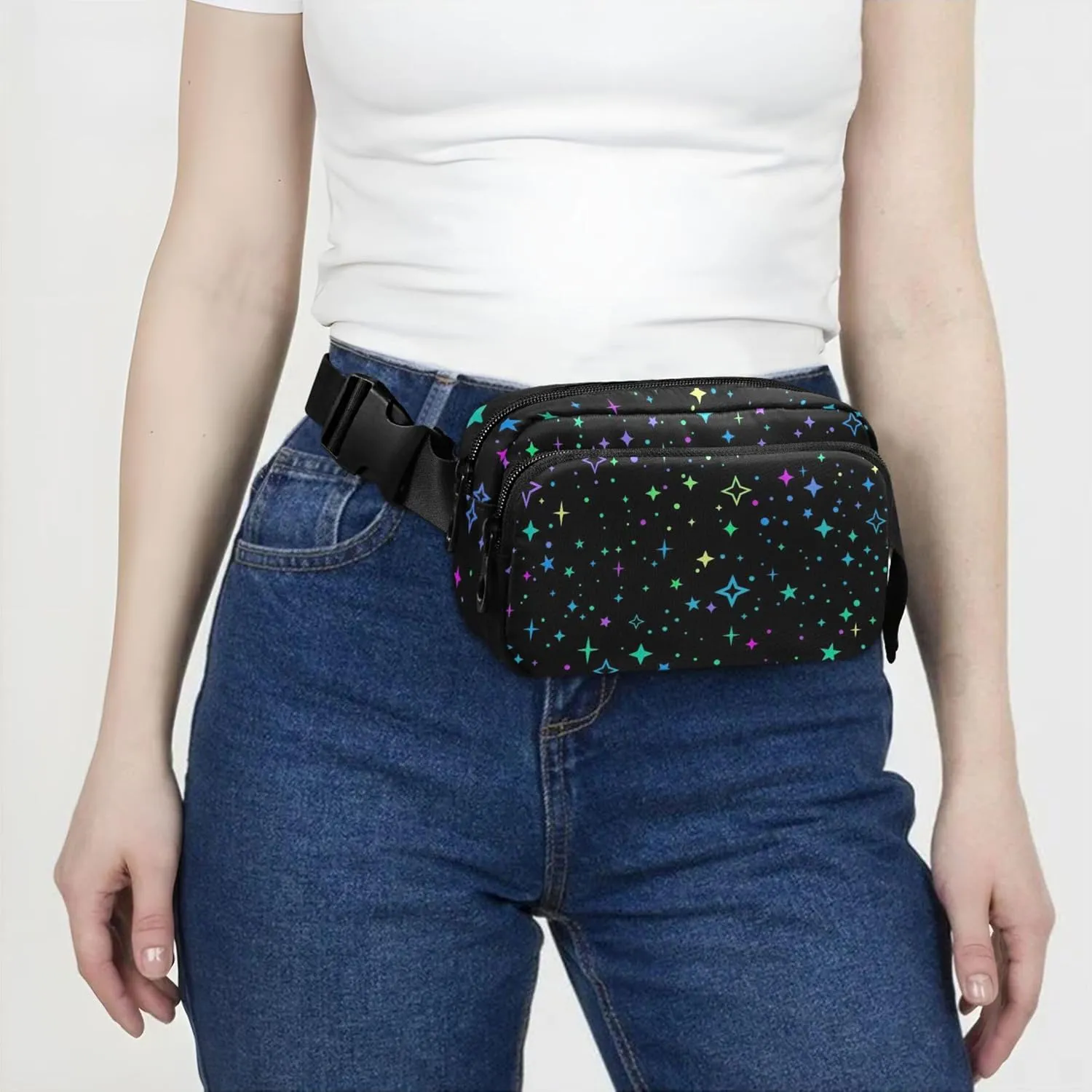 Bright Stars Women Fanny Pack Festival Belt Bag Hip Pack Waterproof Waist Pouches for Men