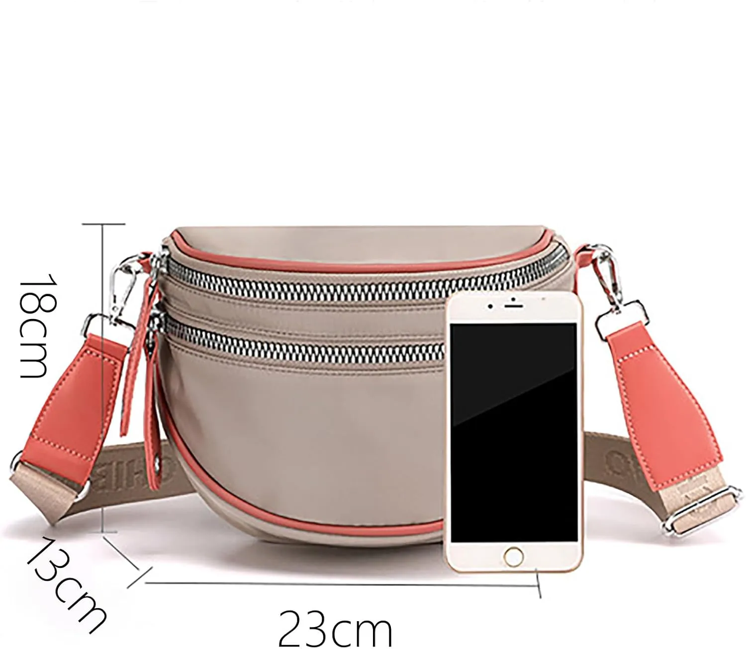 Canvas Shoulder Bag Lightweight Nylon Fabric Women's Bag Fashion Ladies Shoulder Crossbody Bags (Orange, One Size)
