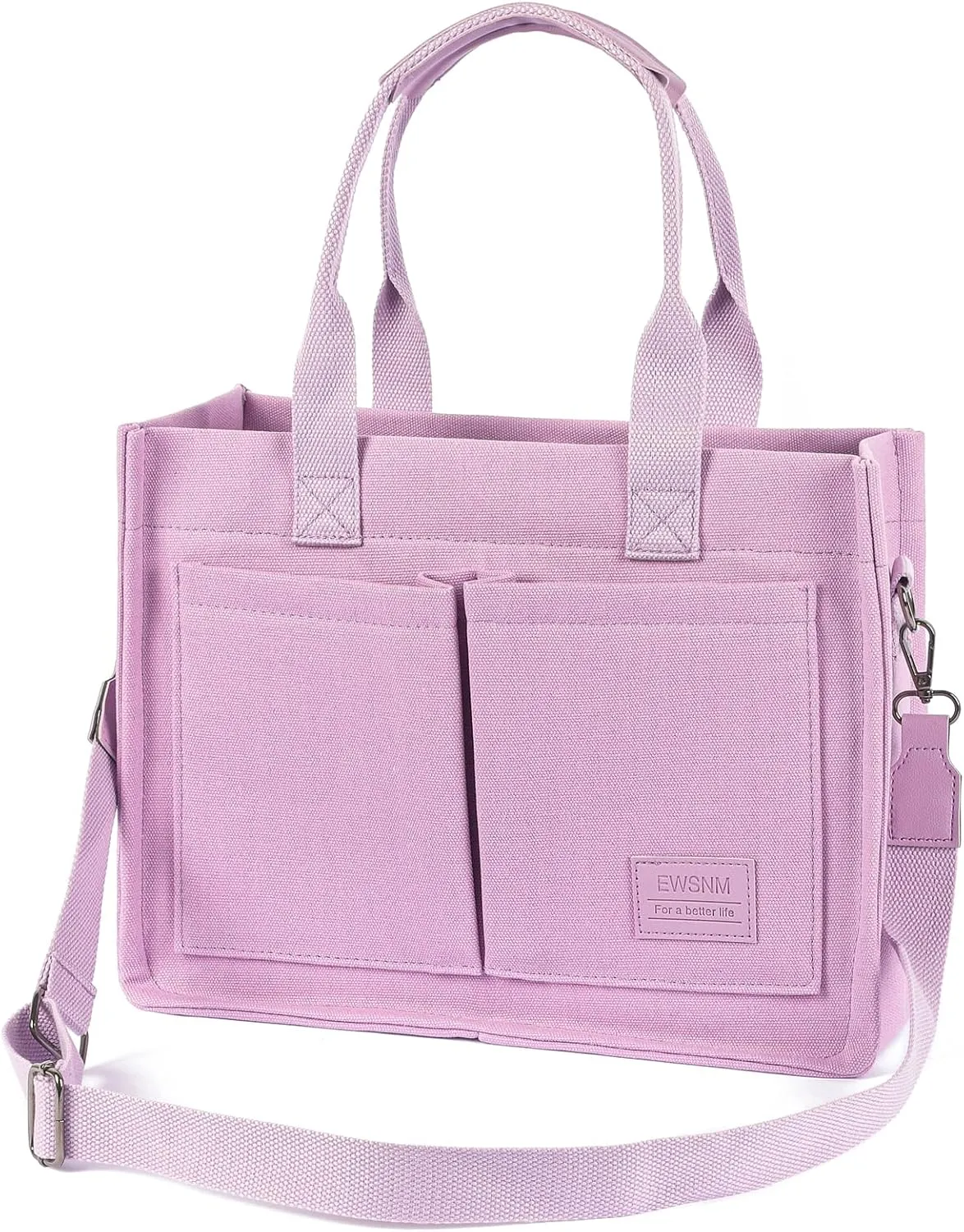 Canvas Tote Bag for Women, Large Laptop Travel Tote Handbag Totes with Crossbody Shoulder Teachers Reusable Grocery Bags