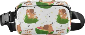 Capybaras White Watermelon Fanny Pack for Women Men Crossbody Belt Bag Fashion Waist Packs Purse with Adjustable Strap Dupes for Outdoors Shopping Traveling