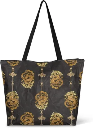 Cartoon Animal Puppy Cat Paper Tote Bags, Halloween Skull Gothic Spider Web Handbag, Aesthetic Art Commute Bag