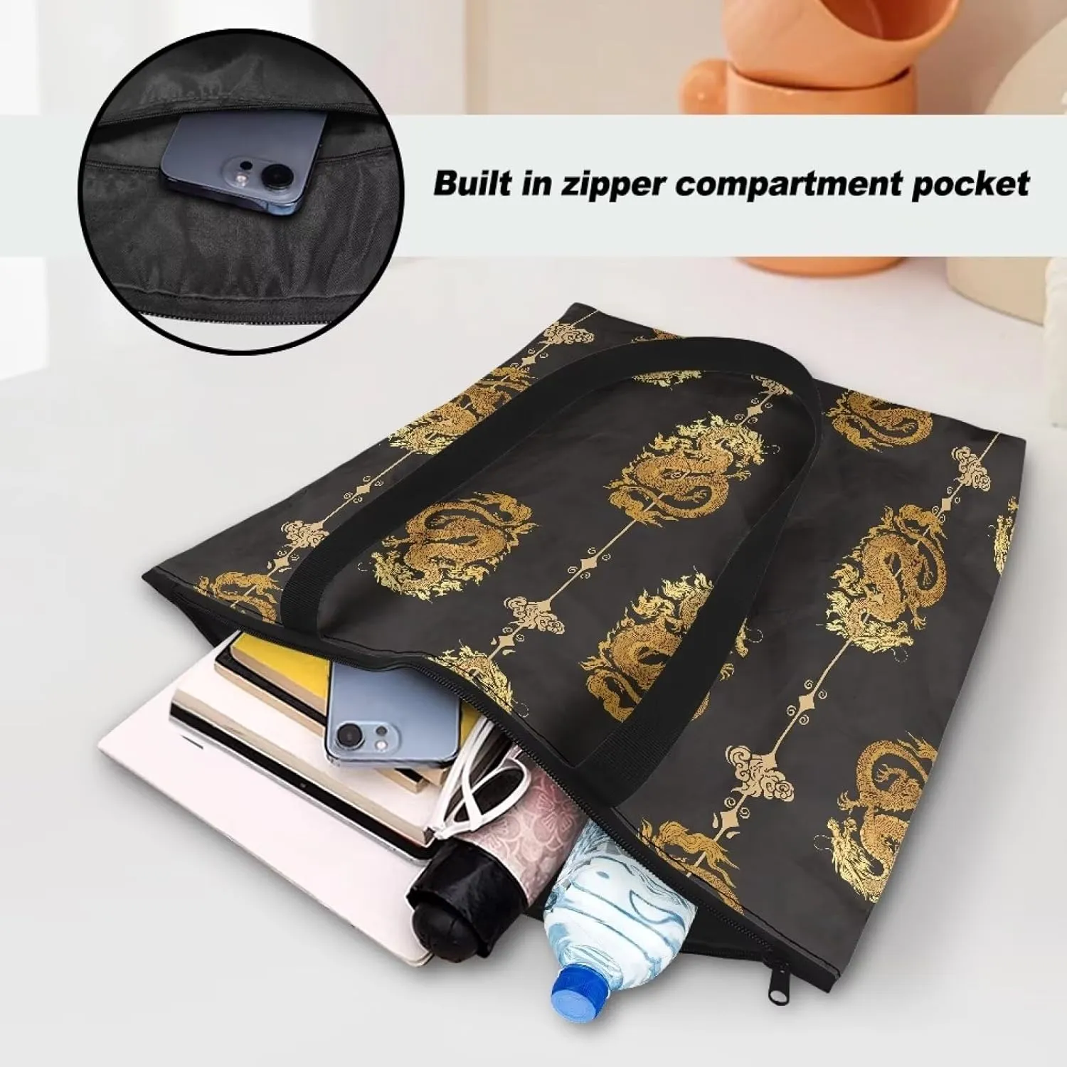 Cartoon Animal Puppy Cat Paper Tote Bags, Halloween Skull Gothic Spider Web Handbag, Aesthetic Art Commute Bag