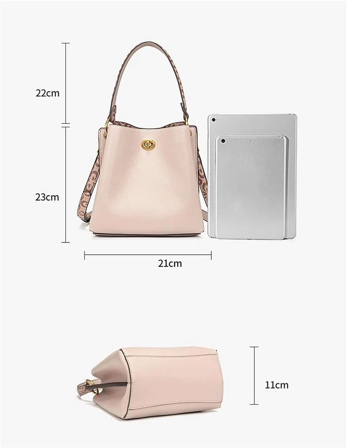 Casual Bucket Bag For Women Handbags Large Capacity Fashion Female Shoulder Bag Ladies Messenger Bag Totes(Beige)